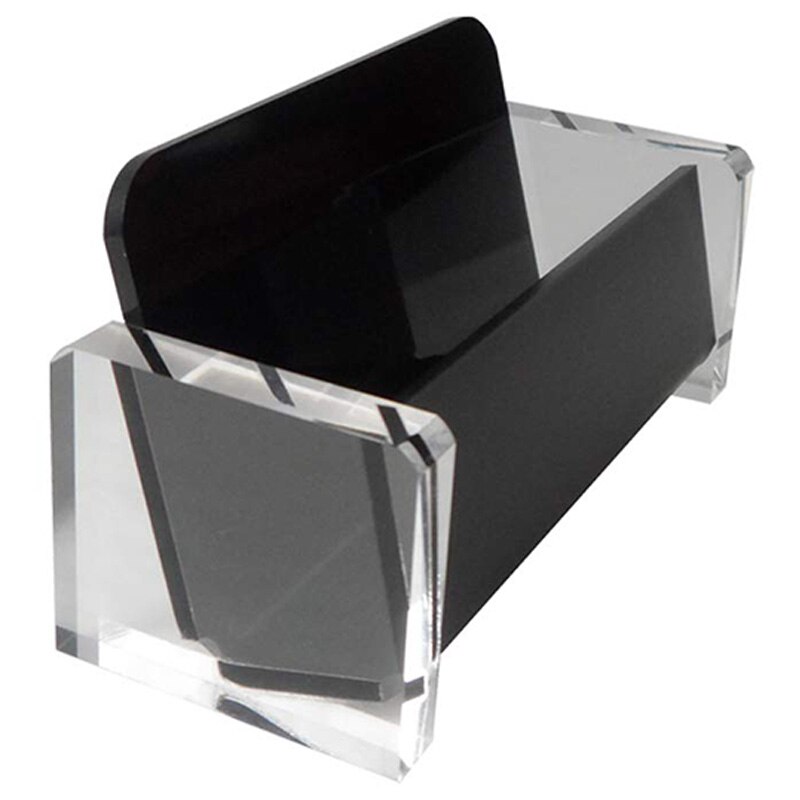 Acrylic Desktop Business Card Holder Display for Desk Business Card Stand for Office Black: Default Title