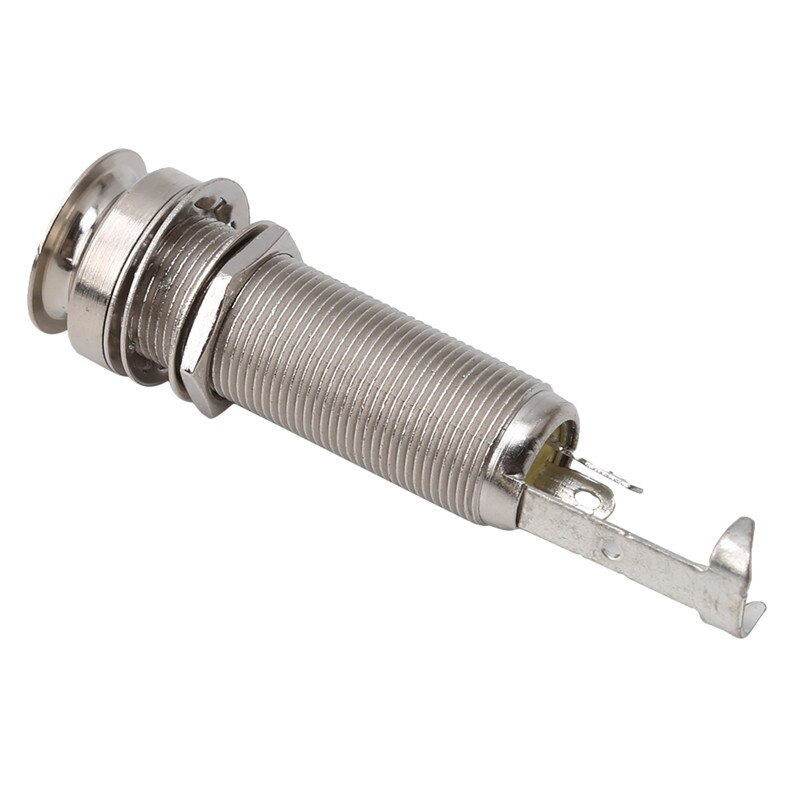 Prise d'extrémité de guitare Jack double prise de voie prises sortie de broche d'extrémité 6.35mm Jack sortie cuivre matériel pour guitare électrique acoustique: silver