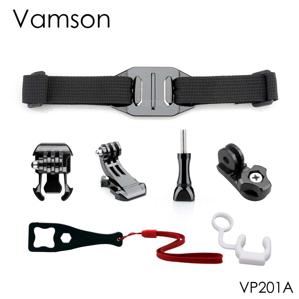 Vamson Voor Gopro Hero 8 7 Accessoires Helm Hoofd Strap Vented Verstelbare Riem Houder Adapter Voor Yi 4K Voor sjcam SJ4000 VP201A