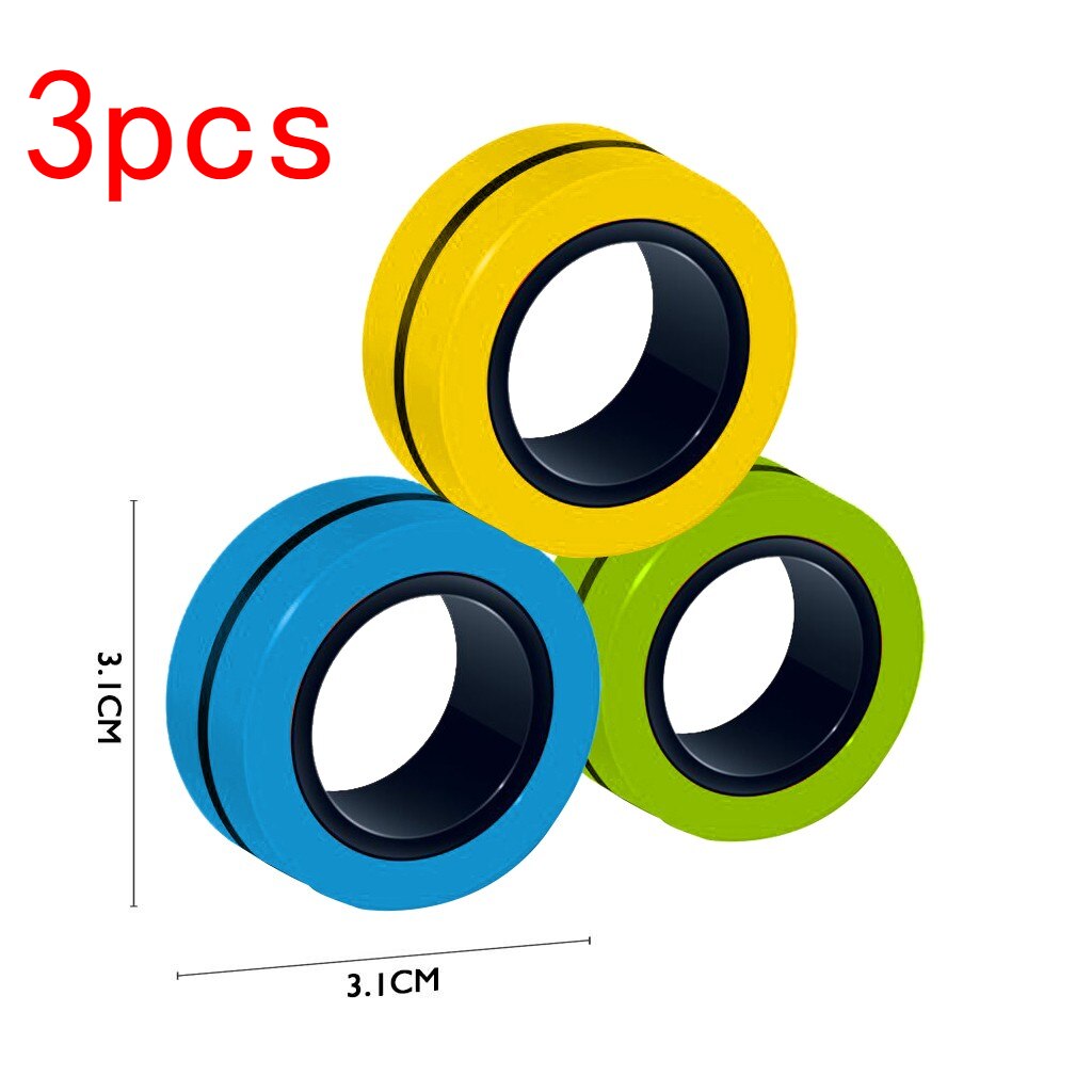 3 stücke Anti-Stress Finger Magnetische Ringe Kreative Magnetische Armband Ring Entpacken Spielzeug Magie Ring Requisiten Werkzeuge Dekompression spielzeug: F