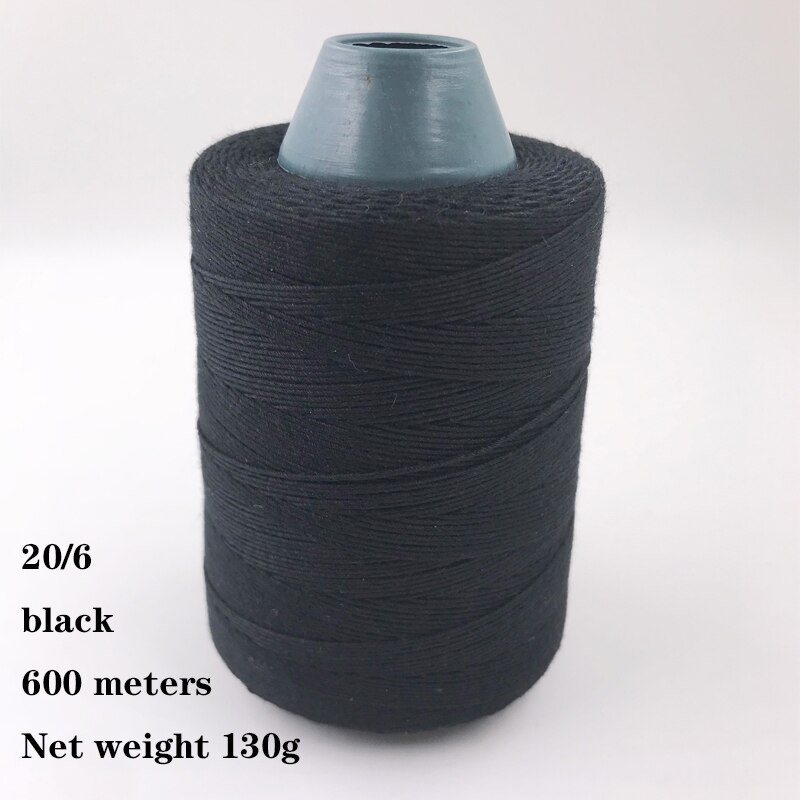 20/6, 20/9 negro blanco línea gruesa 100% hilo de algodón cordón ropa de hilo de coser hogar esencial de algodón decorativo: 2