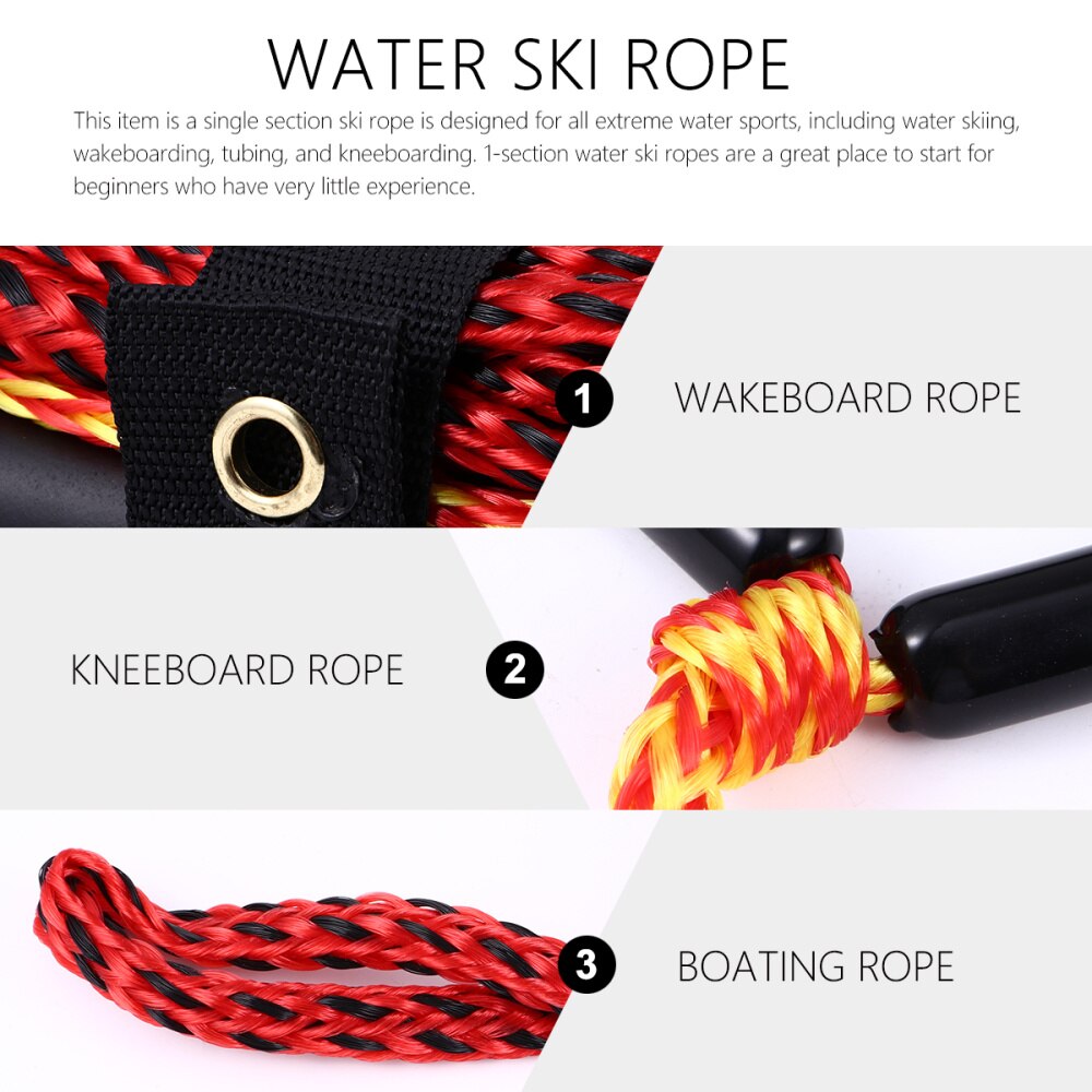 Black Handle Water Ski Rope 1-Section Wakeboard Kneeboard Rope for Boating