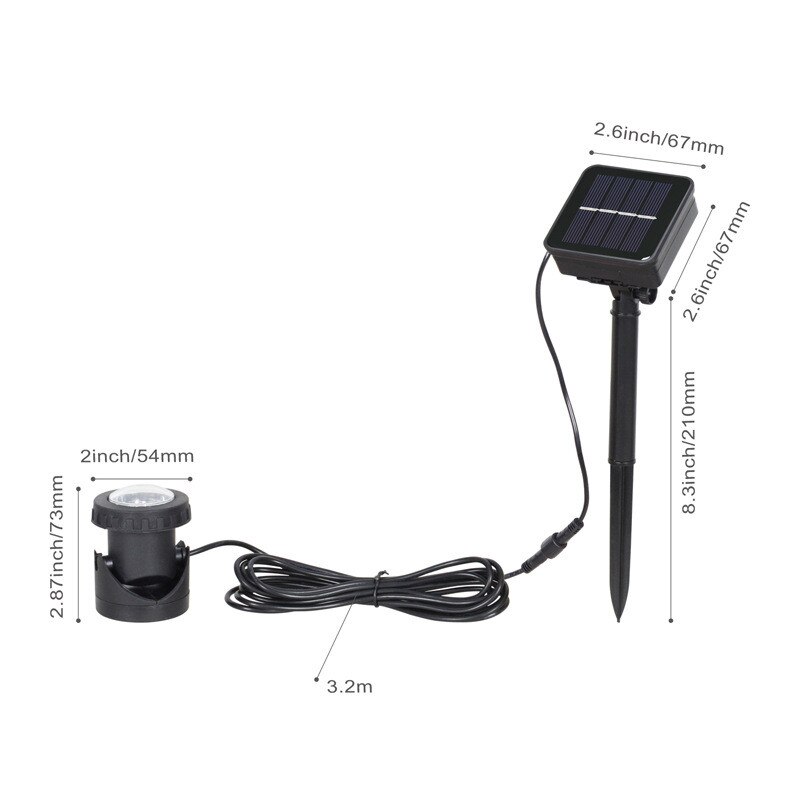 Solar Light Waterproof IP68 Lamp RGB 30leds Underwater Spot Light for Swimming Pool Fountains Pond Water Garden Aquarium