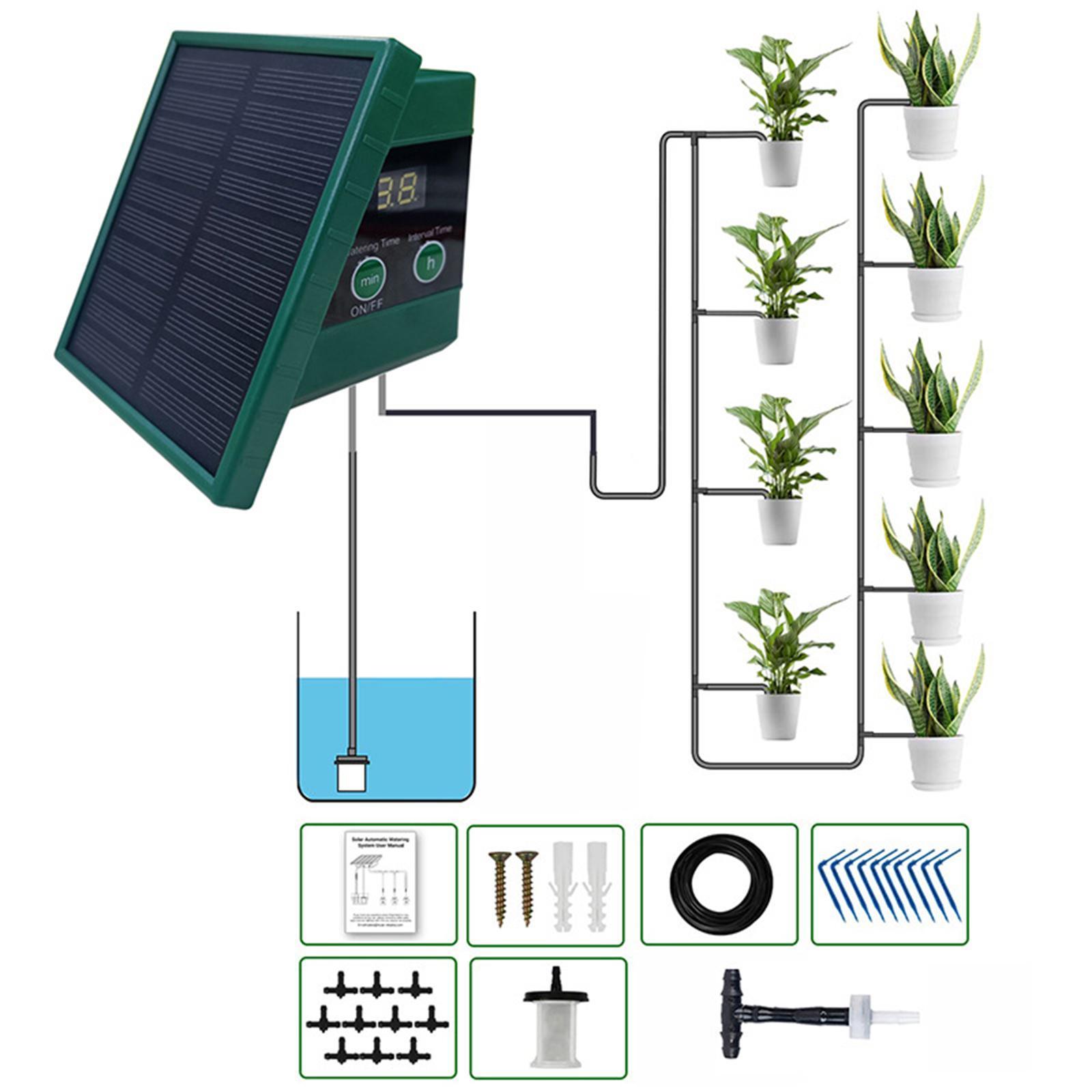 Kit de sistema de riego por goteo Solar, maceta para jardín, planta de interior, antisifón, dispositivo de autorriego automático para plantas, bebedero con manguera