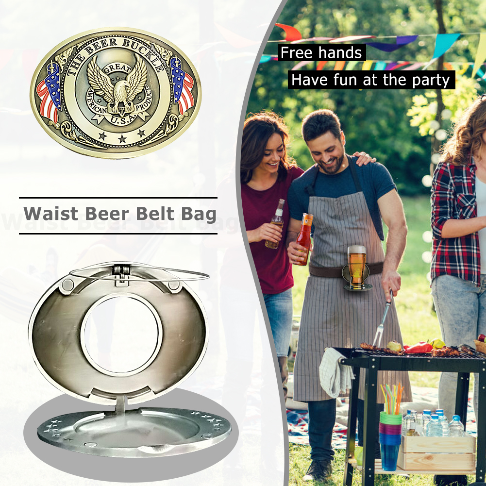 draussen Metall Bierkopf Gürtel Lustige Flaschenschnalle für Camping Dosenhalter
