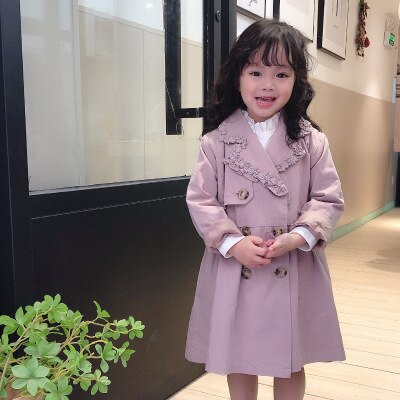 Babymeisjes windjack jassen herfst winter kindermeisjes effen lange casual windjack prinsessenjassen trenchcoat bovenkleding