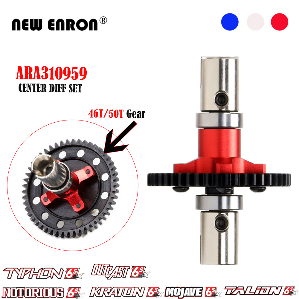 Middenverschil Rechte as 46T/50T/52T Tandwiel gemonteerd ARA 310959 Voor Arrma 6S Mojave Karton Typhon Outcast Talion Notorious