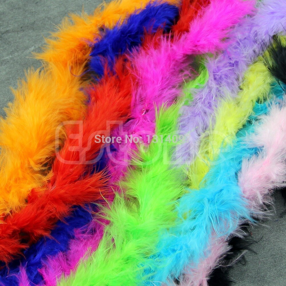 1 PC couleurs différentes 2 mètres Marabou plume Boa pour Burlesque Boas déguisement fête