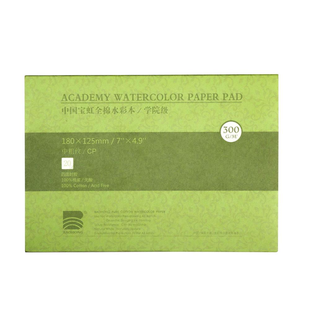 Cotton Watercolor Paper Textured/Smooth Surface Watercolor Pad, 140lb/300gsm, 20 Sheets, Art Supplies: 32k medium grain