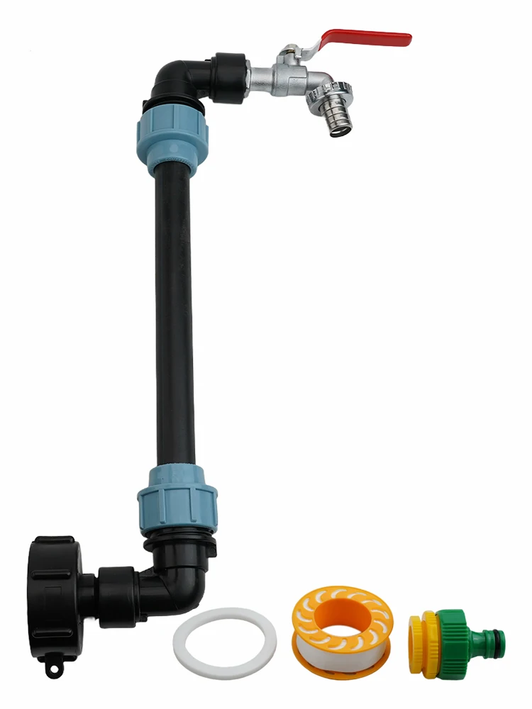 IBC Adapter Aansluitset 3/4 "Uitlaat Kraan Voor Tankcontainer Regenwatertank IBC Zwanenhals Uitlaatkraan