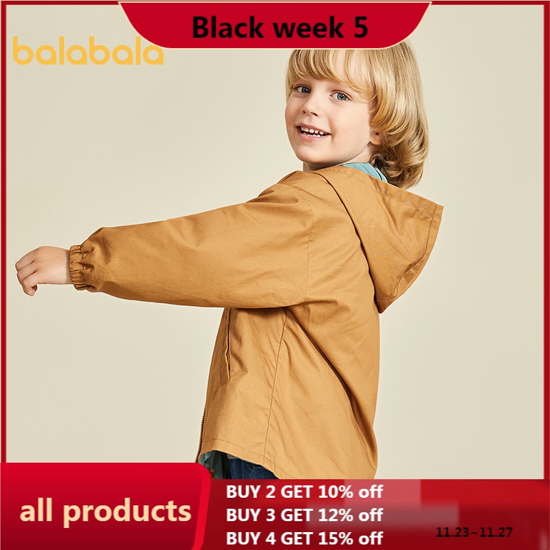 Balabala Boys jacket autumn children autumn clothes children clothing pure cotton art double-sided windbreaker