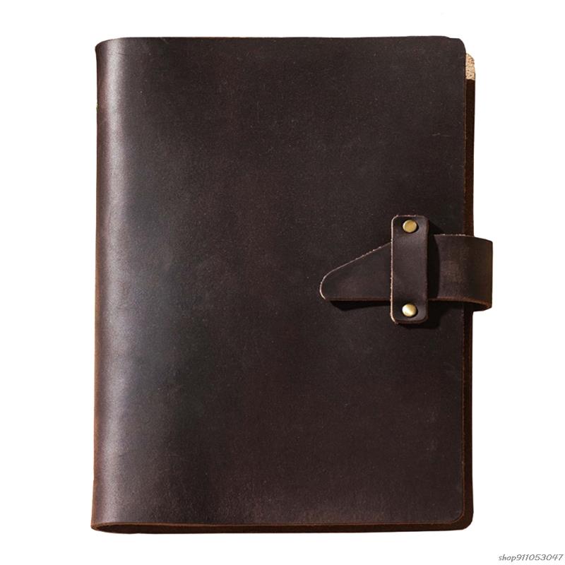 A5 Leather Journal Notepad Closure 6 Ring Binder Personal Diary Loose Leaf Notebook Travel Business for Adult Teen: Rose Red