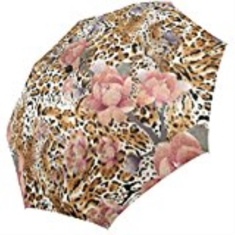 Luipaardprint Bloemen Bloem Opvouwbare Paraplu Regen Bescherming Uv Paraplu voor Vrouwen