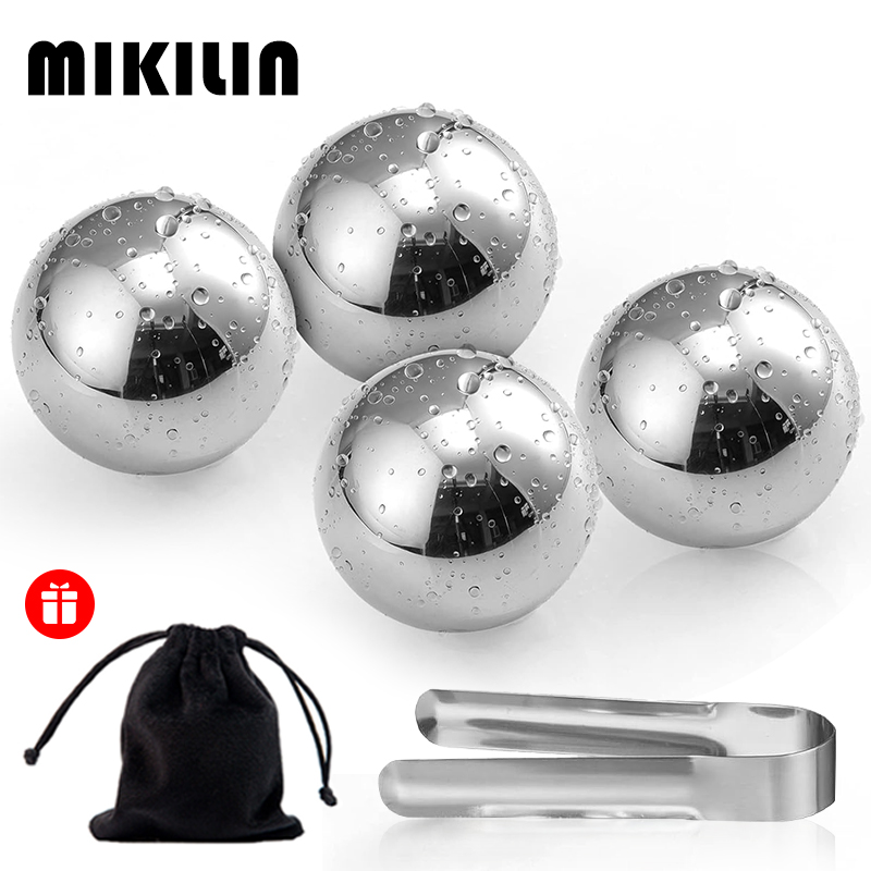 Zestaw kostek lodu ze stali nierdzewnej z szczypcami robić lodu, wielorazowe metalowe kostki robić Whisky, wina, koktajli, kostki chłodzące, akcesoria barowe.: Niebieski