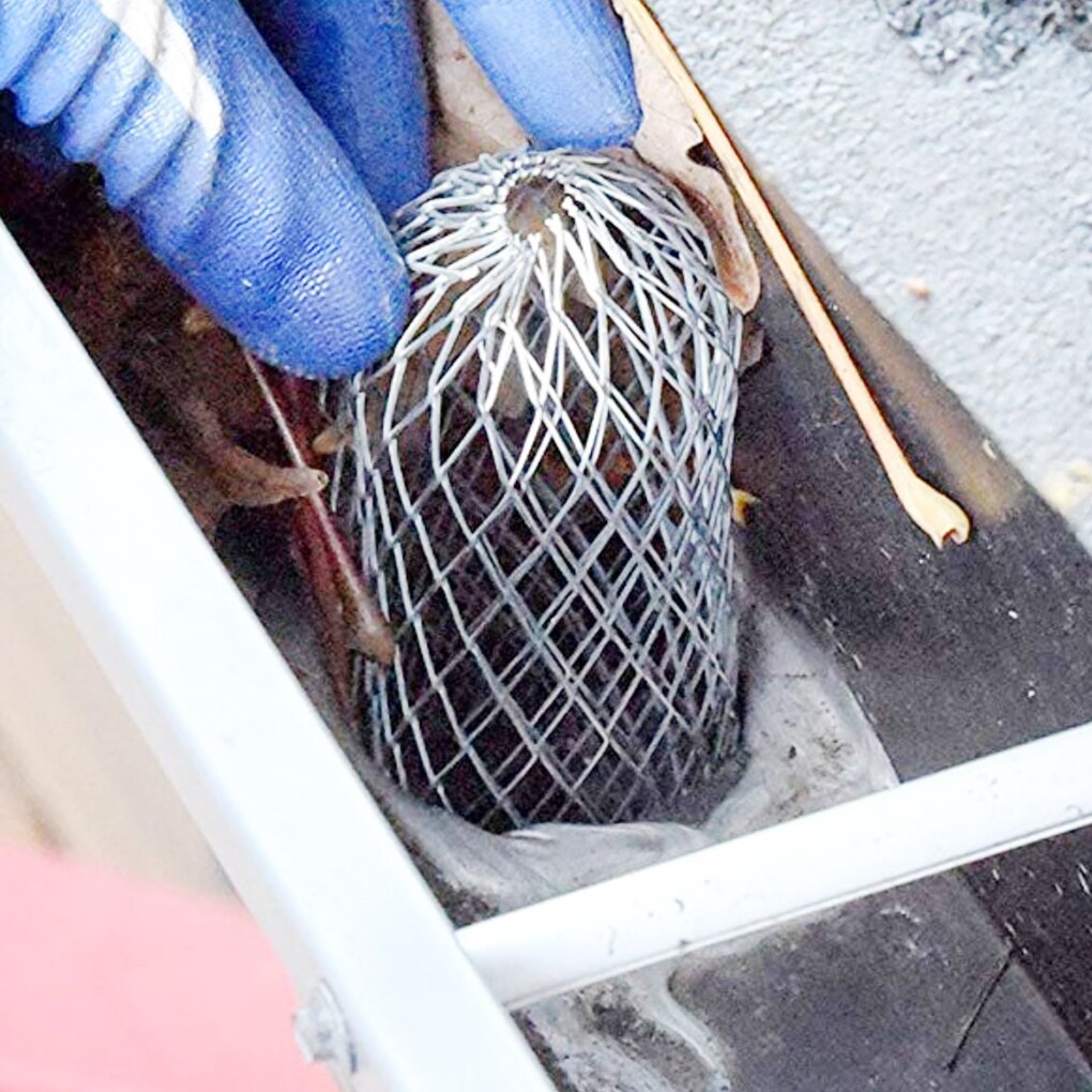 4pcs House Roof Gutter Filter Aluminum Net Strainer Leaves Debris Blockage Gutter Down Pipe Filter