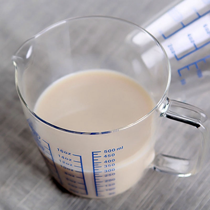 Glass Measuring Cup Milk Jug Heat Resistant Glass Cup Measure Jug Creamer Scale Cup Tea Coffee Pitcher Microwave Safe