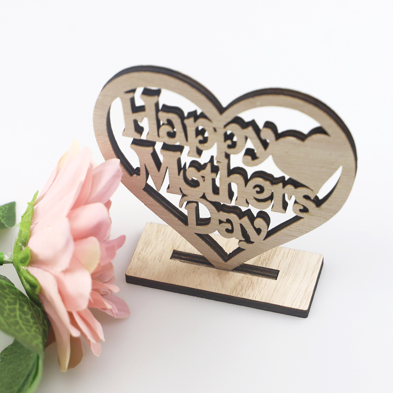 30 # Moederdag Houten Hartvormige Hollow Ornament Woodblock Craft Verjaardag Ambachten Plakboek Voor Home Party Decoratio levert