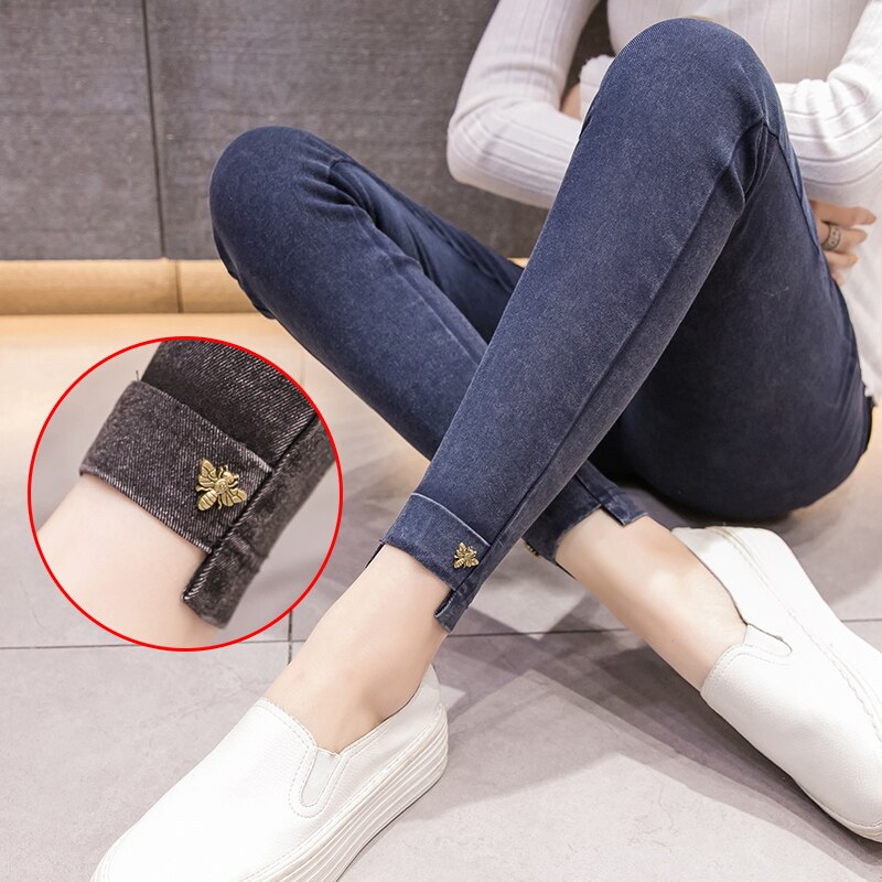 Anytime regular waist skinny jeans gewassen blauw