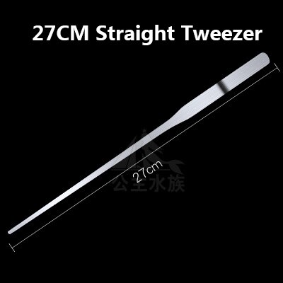 Aquarium recht gebogen pincet schaar algenkrabber roestvrij staal aquarium planten gereedschap: 27cm rechte pincetten