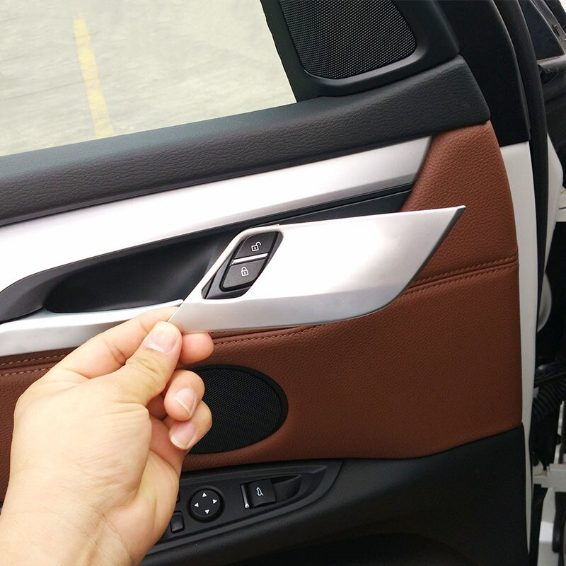 Krom bil interiør dørpanel dekorasjon dørhåndtak ramme deksel listverk til bmw  x5 f15 x6 f16 -18 auto tilbehør klistremerker