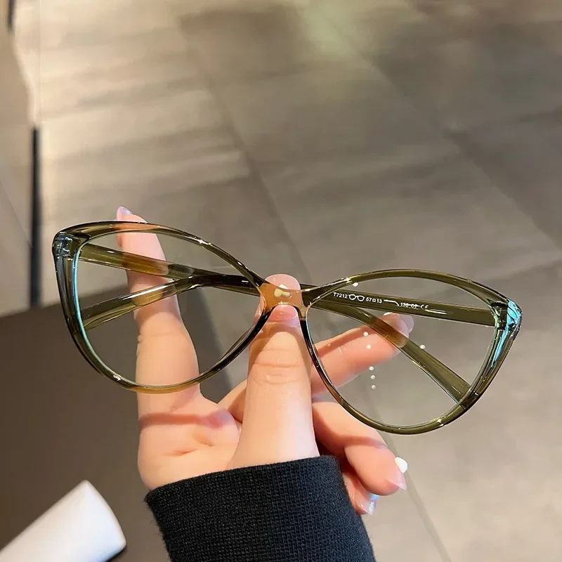 Tendencia de , gafas para miopía con dioptrías para mujeres y hombres, montura Retro de ojo de gato, gafas graduadas para miopía, dioptrías de 0 a 4,0: Rojo / + 25