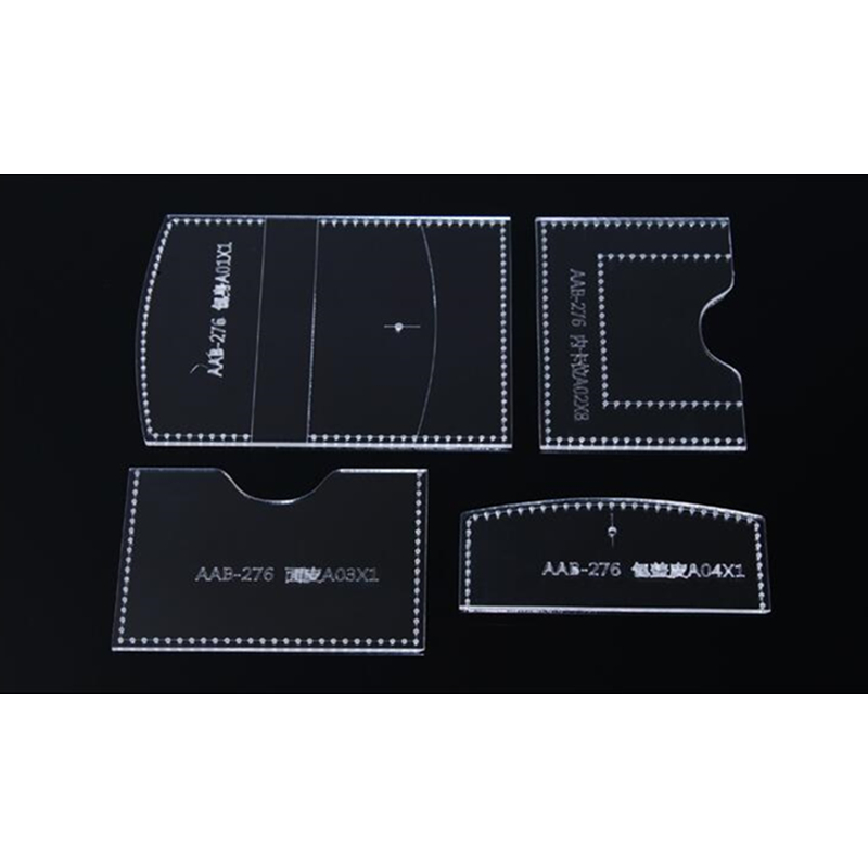 1 Set Acrylic Leather Template Home Handwork Leathercraft Sewing Pattern Tools Accessory Card Wallet Pattern 7x10.5x2cm