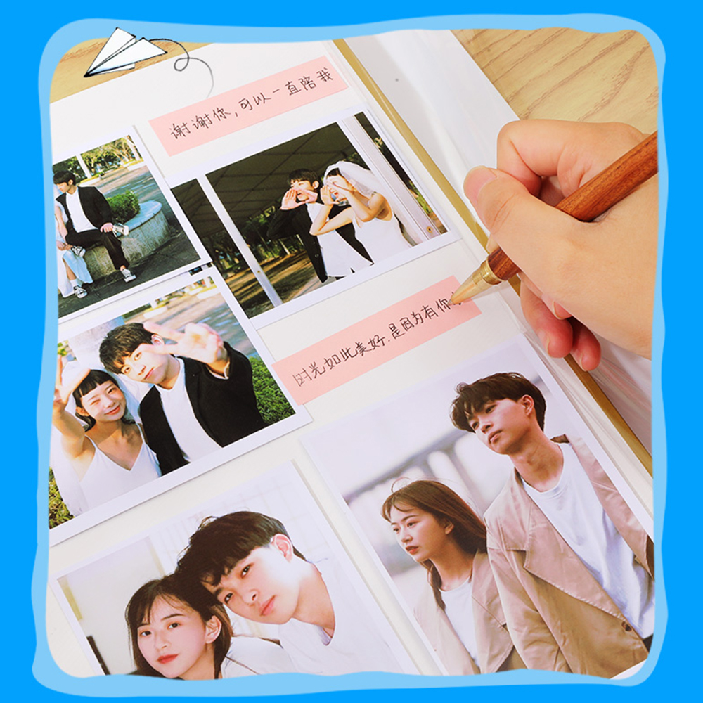 Loose-leaf Photo Album Large Capacity 30/40 Pages DIY Self Adhesive Commemorative Photo Storage Scrapbook Family Memory Book
