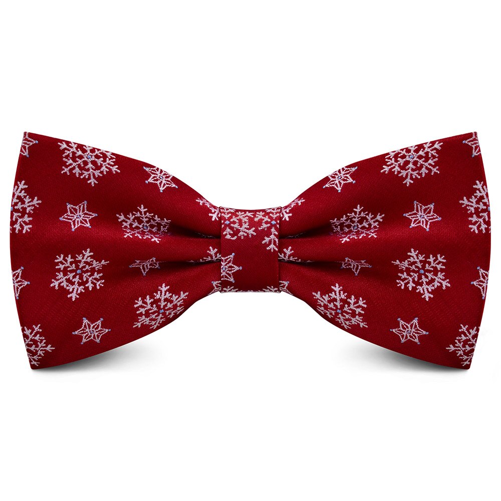 GUSLESON Double Fold Men's Christmas Bow ties Festival Theme Bowties Pre-Tied Neckwear Snow Tree Pattern Novelty Bow Tie: 10