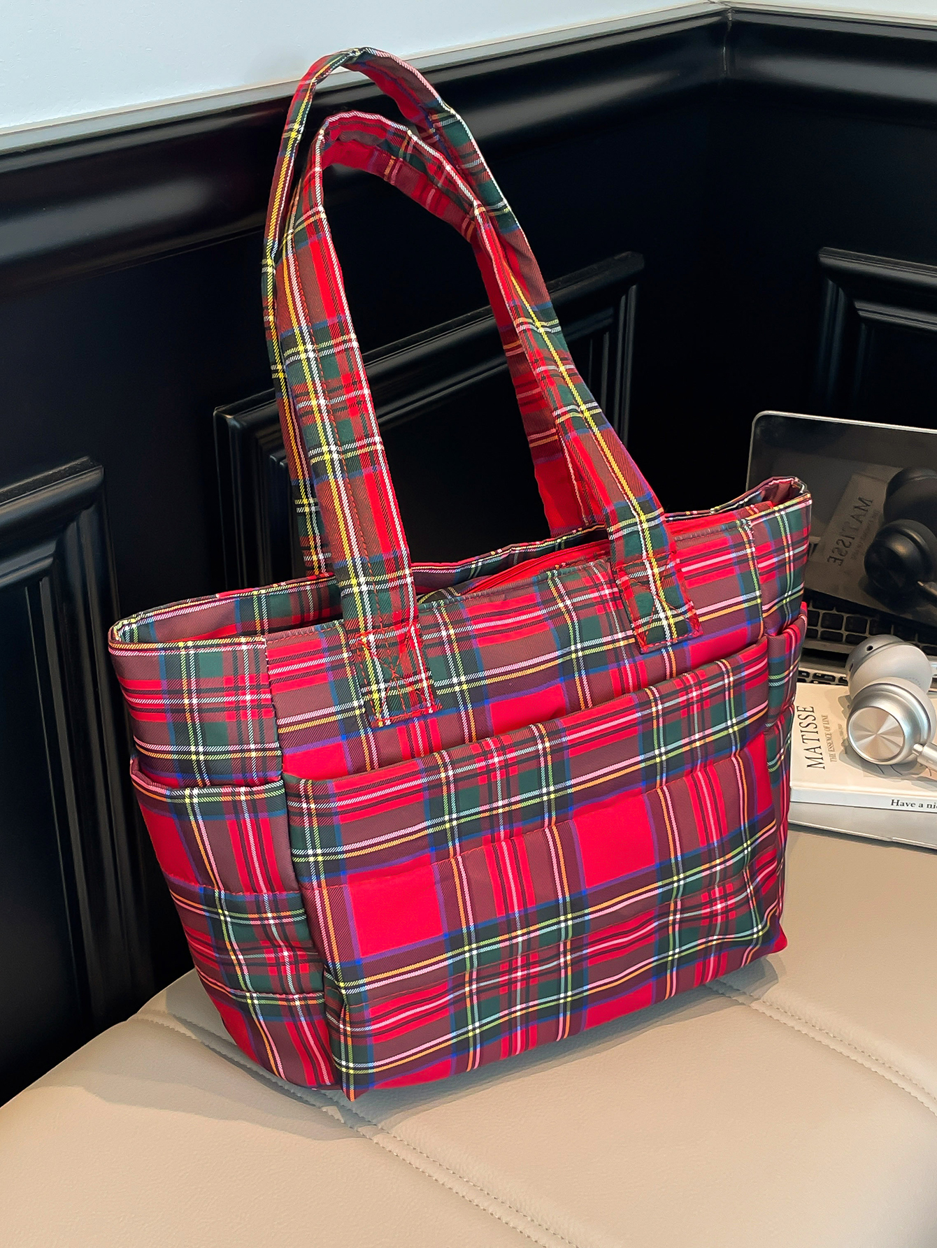 Bolso de mano para mujer, bolsa de almacenamiento de hombro para ir al trabajo a la , bolso sencillo para salir de mamá, bolso de viaje de gran capacidad para Fitness: Rojo
