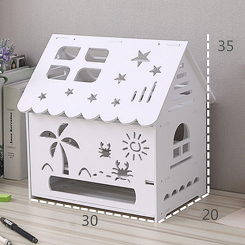 1pc Router Box Wall Mount Shelf Wood-Plastic Wireless Wifi Plug Board Storage Organizer Stand Up Two &Three Layers for Home: three layer beach L