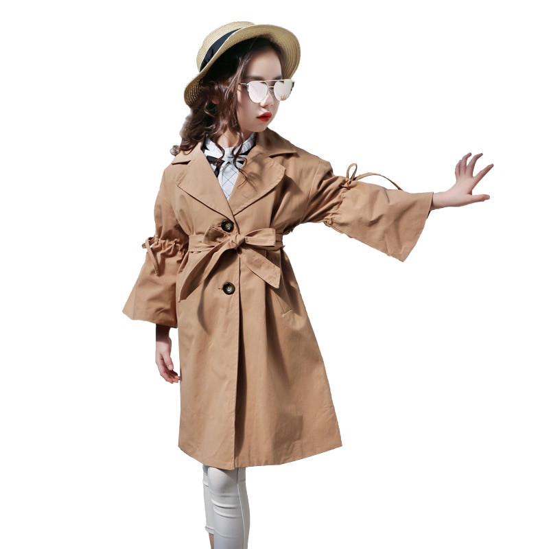 Kids Jacket For Teenagers Baby Girls Trench Coat Children Outerwear Autumn Girls Windbreaker Jackets 4 5 6 7 8 9 10 11 12 13t