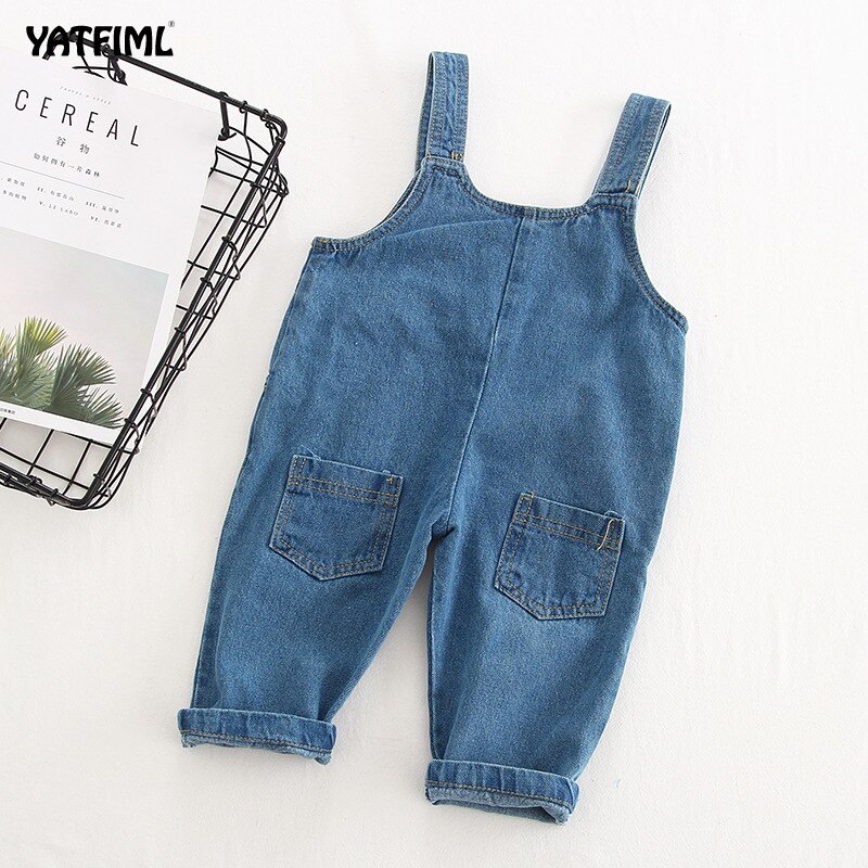 Yatfiml babyjongen meisjes denim overalls herfst kinderen jeans watermeloen jumpsuit kinderkleding peuter broeken rompers tuinbroeken