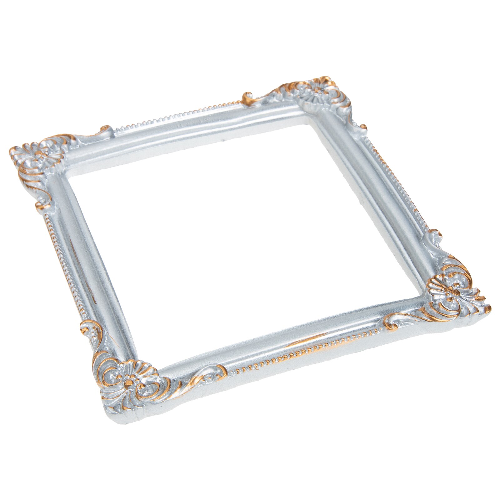 Photo Frame Prop Decorative Resin Picture Frame Retro Picture Frame Prop: Silver