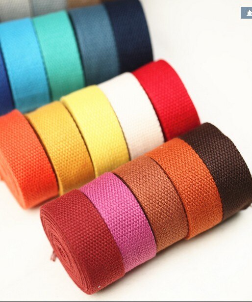 40 colors 32mm x1.3mm Medium Heavy weight Polyester Cotton webbing 1.25'' cotton tape bag belt DIY 5m