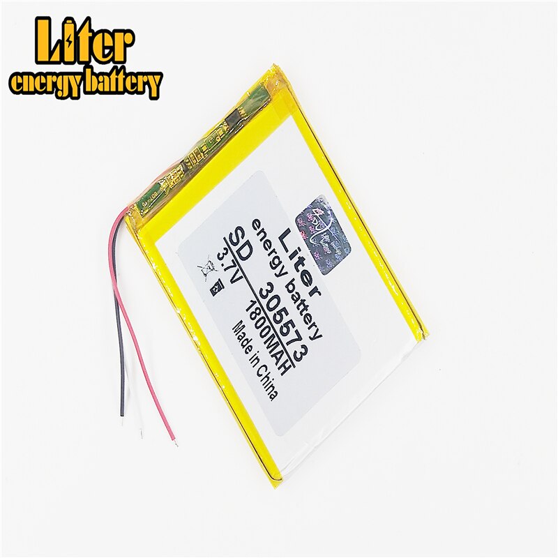 3.7 V polymer li batterij 305573 PLIB; Lithium ion/polymeer lithium-ion batterijen, 3 lijn MP4 MP5 GPS Mobiele DVD 1800MA