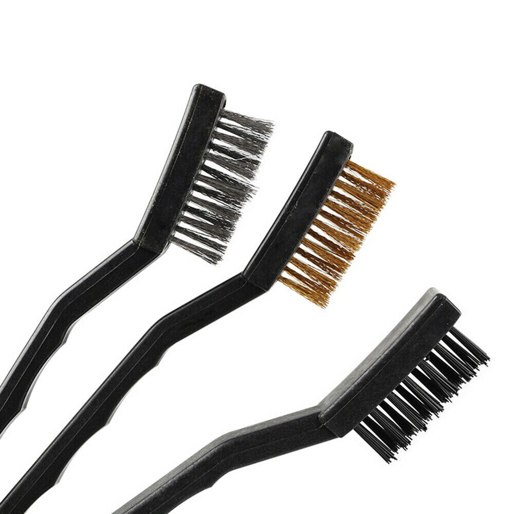 3Pcs Steel Brush Set Small Cleaning Brushes Wire Rust Sparks Wheels Scrub Tool