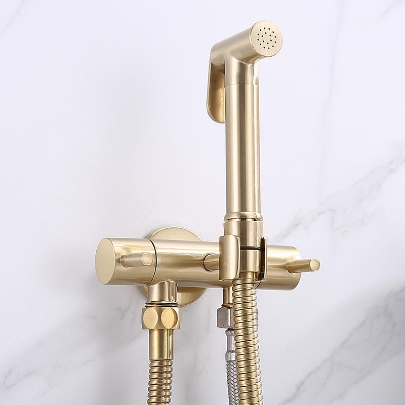 Bidets Kraan Chrom/Zwart/Goud Wc-reiniger Set Douchestraal Bidet Spuit Wc Kranen Wall Mounted Douche Bidets