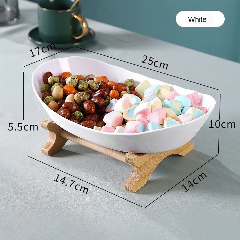 Plato de plástico para fruta seca, cesta de plástico para aperitivos, , Moderno: 1 layer White