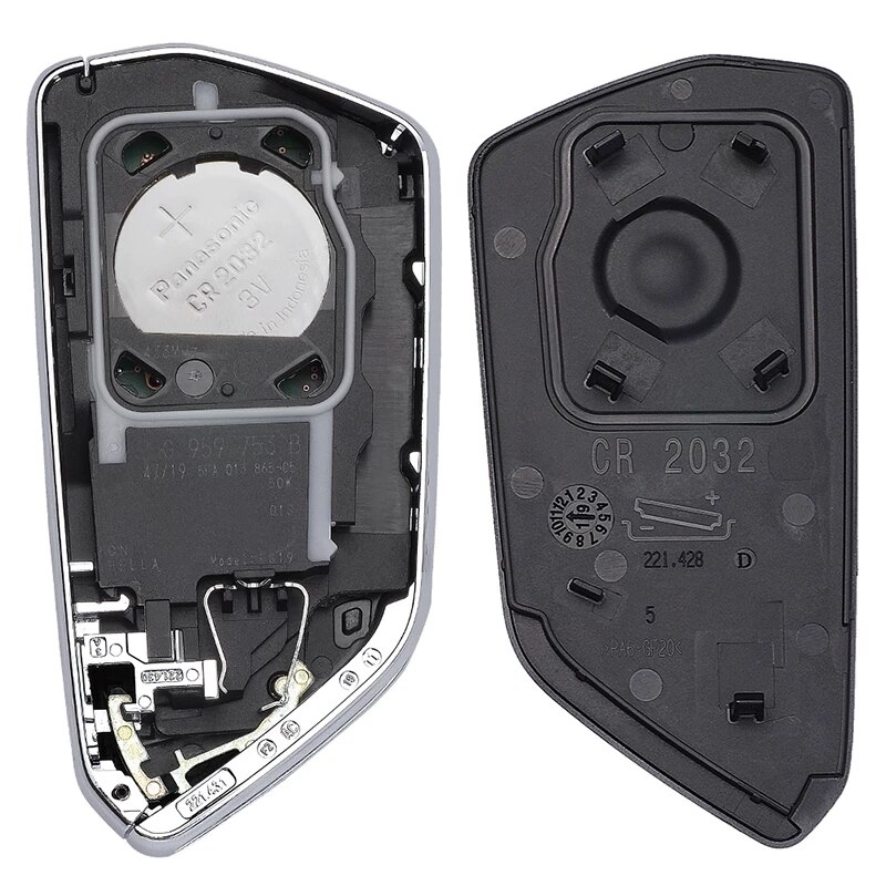 KEYECU OEM Smart Remote Car Key - 3 Button 434MHz NCP2161W Chip - FOB for Volkswagen Skoda P/N: 5DD 959 753B , 5E3 959 752E