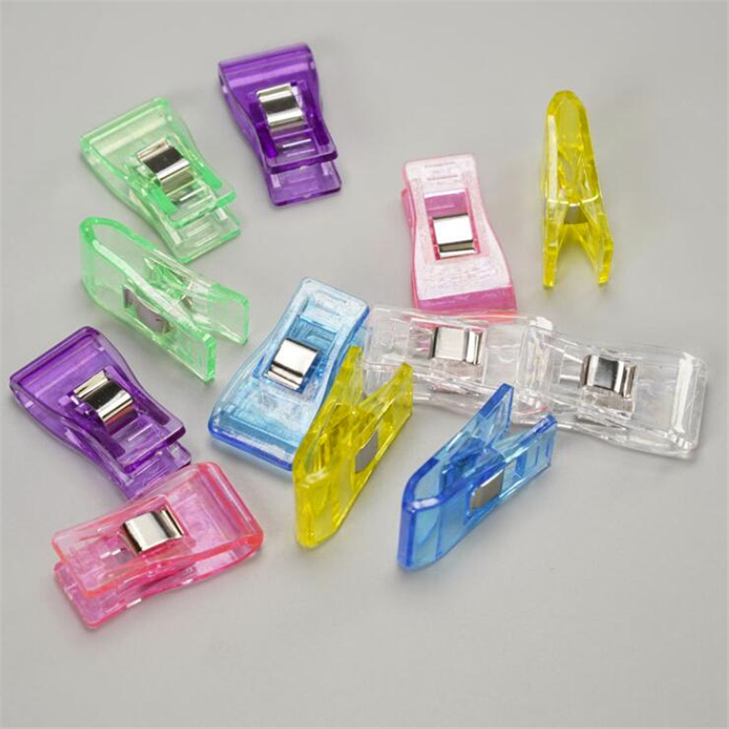 Pinces à vêtement en cuir Transparent, ensemble de 50 pièces, mélange multicolore, Clip de fixation, outil de couture, grande