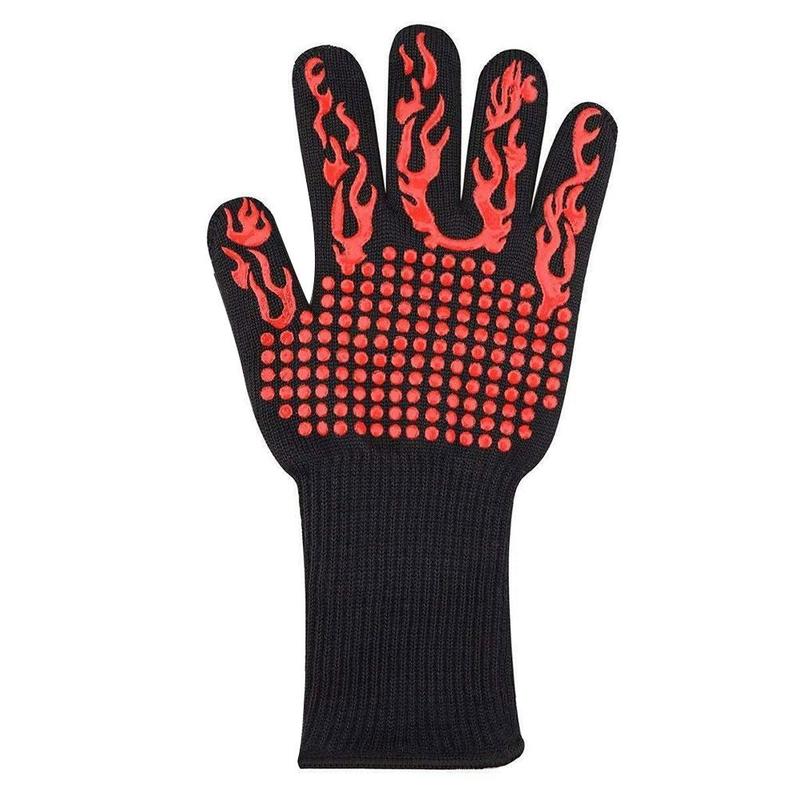 1pcs Kitchen Fireproof Gloves Heat Resistant Thick Grill Baking Mittens Barbecue For Bbq Oven Dish Gloves Roast Wash Silico P2T3