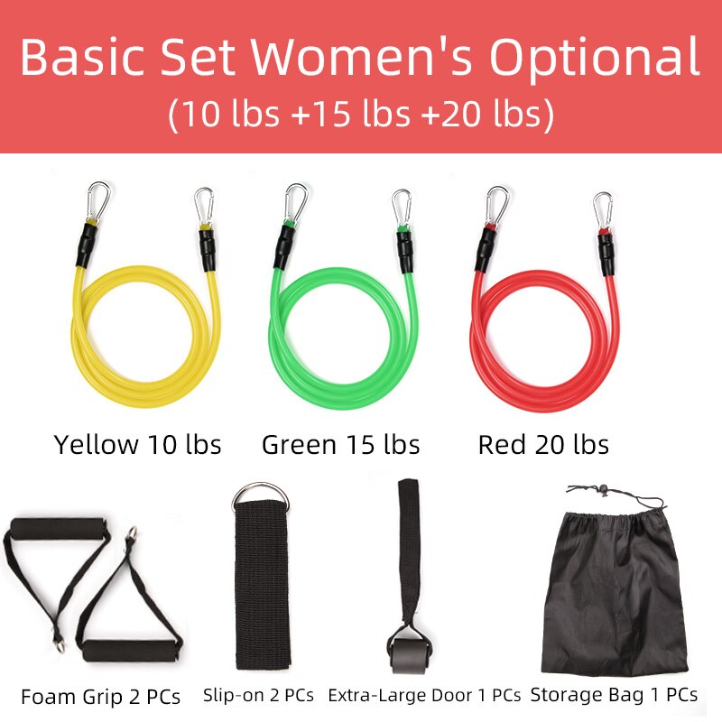 Conjunto de bandas de resistencia TMT TPE, alta elasticidad, gimnasio, ligas de goma, equipo de ejercicio para entrenamiento, Yoga, deportes, Crossfit: Yellow Green Red