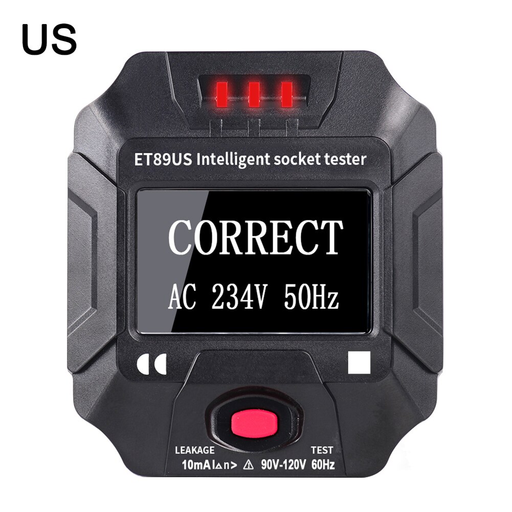 Stopcontact tester eu stekker automatische elektrische circuit polariteit spanningsdetector wanddraaddetectie: Ons