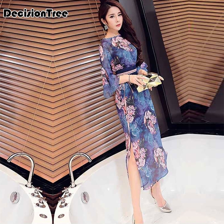 chinese traditional long dress printed retro cheongsam women chinese traditional dress qipao chinese dress