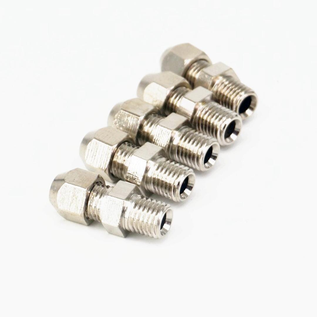 5pcs M5/M6 /M8 Male To 4mm/6mm Nickel Plated Brass Compression Union Fitting