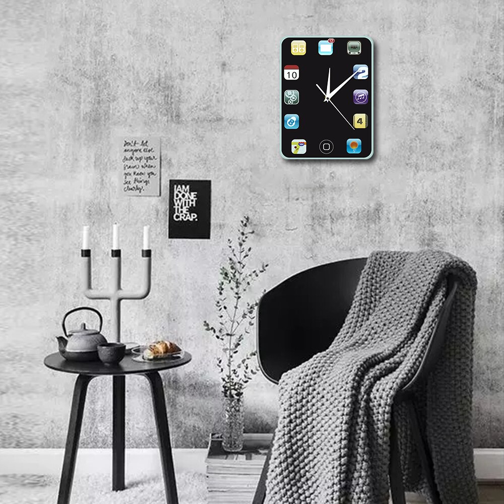 1Piece Computer Pad Wall Clock Modern Wall Watch Tablet Screen Wall Clock Study Room Wall Decor Technology Fans