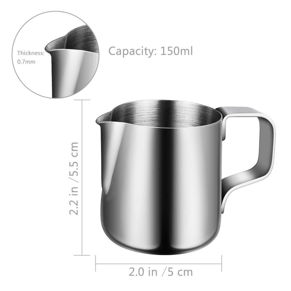 150Ml Rvs Melk Opschuimen Jug Latte Schenker Cappuccino Jug (Zilver)