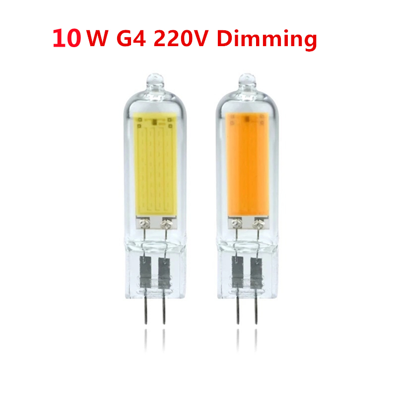 Bombilla LED regulable para lámpara de araña, 5W, 10W, G4, G9, COB, CA/110V, 220V, luz de cristal, luces de vela, reemplazo de 30W, 40W, halógeno, lote de 10 unidades