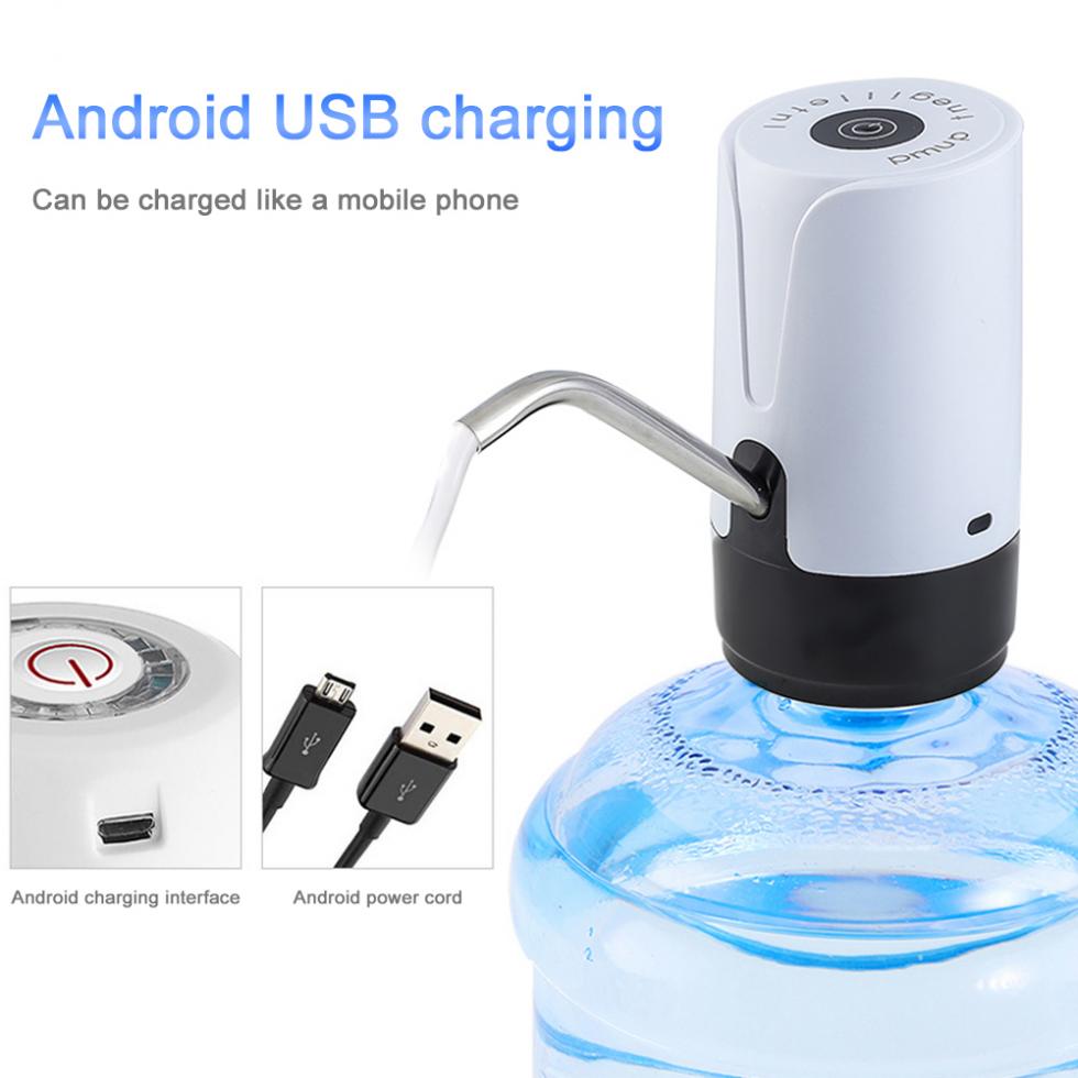 Kannettava painike langaton sähköannostelija vesipumppu usb-kaapelilla /304 ruostumatonta terästä 4.5-18.9l tynnyriä vettä varten