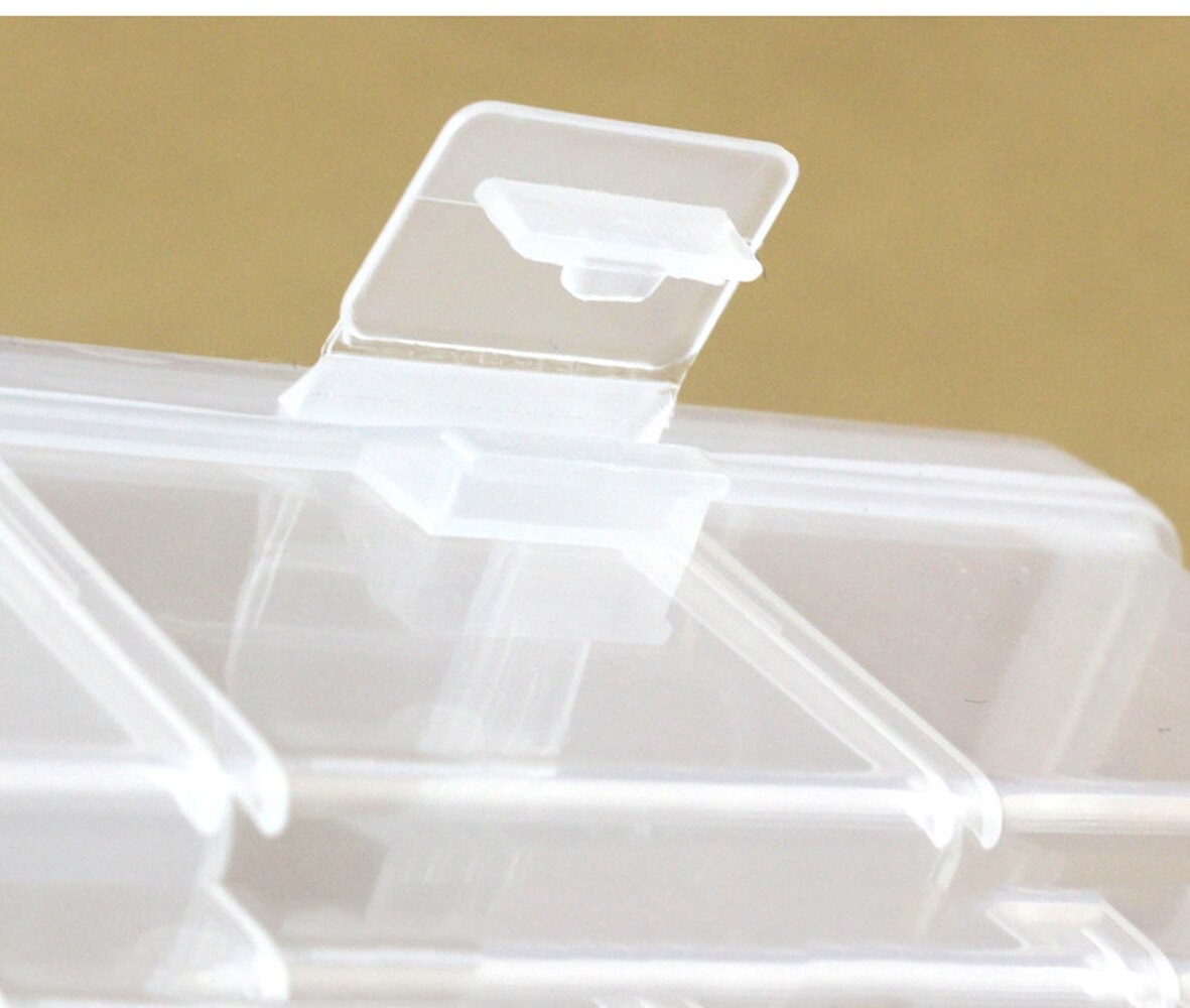 Caja de joyería de plástico transparente desmontable con rejilla fija, caja de clasificación multiclase, para guardar pendientes, pastillas pequeñas, portátil, 20 unidades